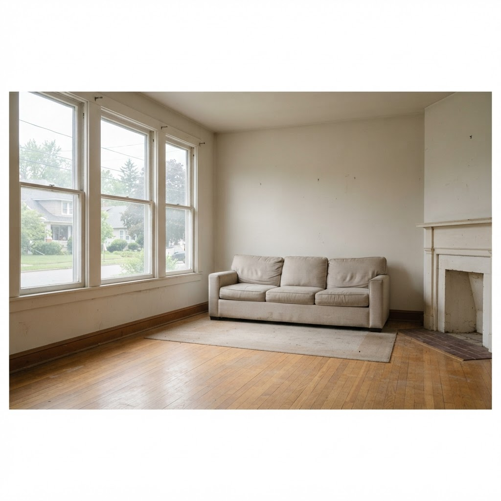 Room before window furnishings